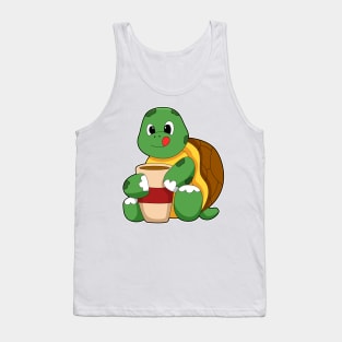 Turtle with Cup of Coffee Tank Top